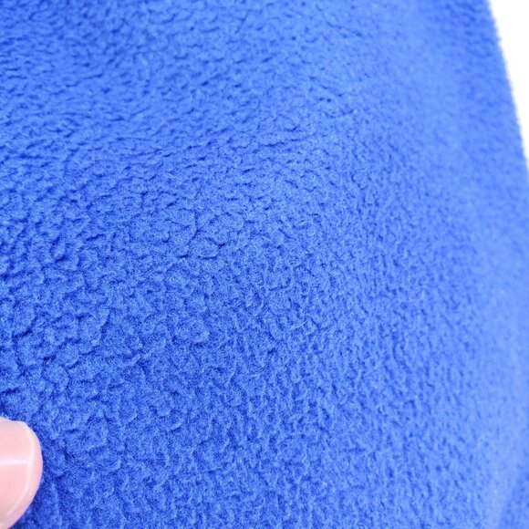 Vintage L.L. Bean Royal Blue Snap Fleece Embroidery Mock Neck Sweater Size L - Picture 15 of 15